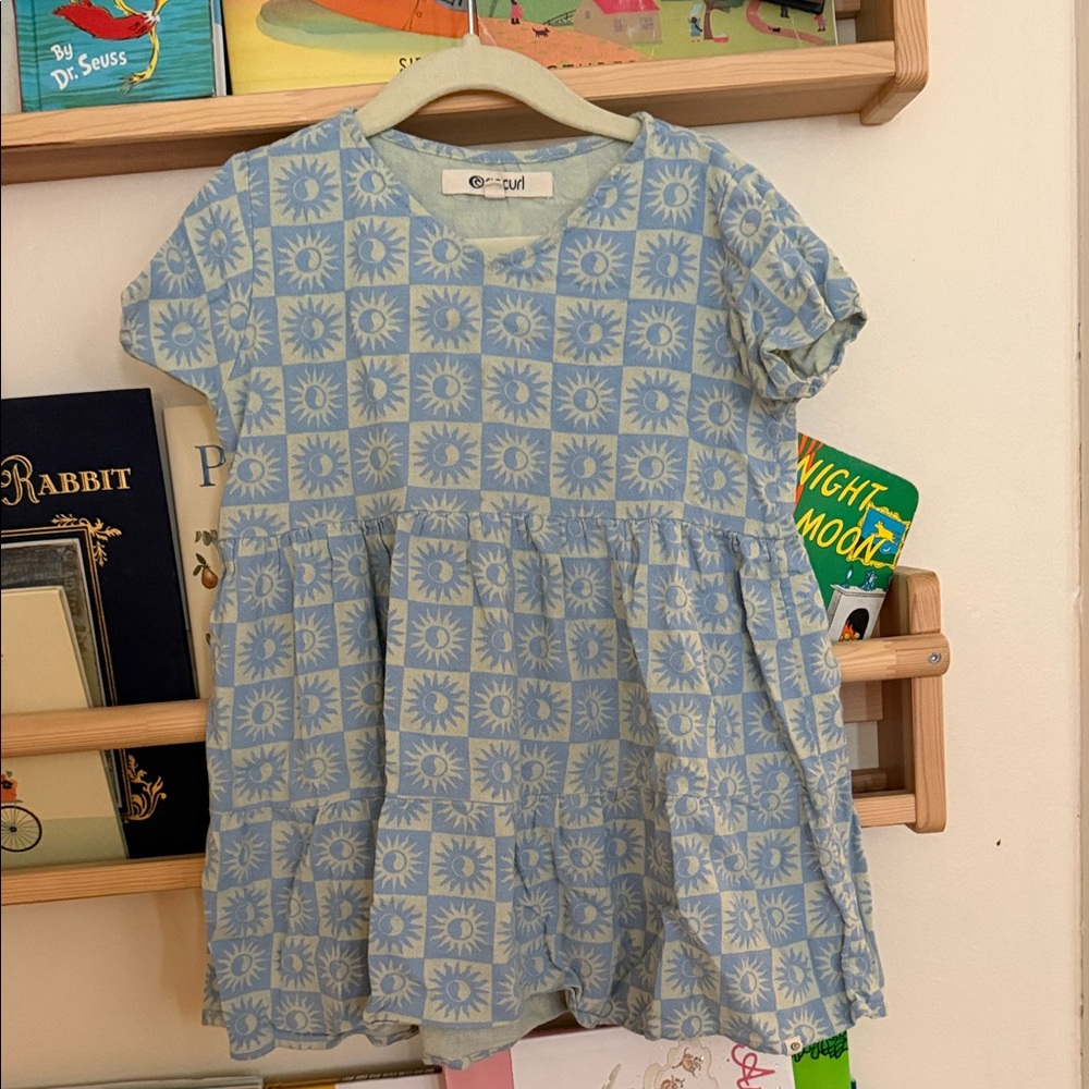 Rip Curl Light Blue Sun Pattern Kids Dress